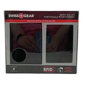 Swiss Gear | Men's Genuine Leather Wallet | RFID Protected | Bilfolf | Black